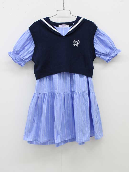 Short Sleeves - アナスイミニ ベスト×ワンピースセット 120cm キッズ 女児 青【中古】■