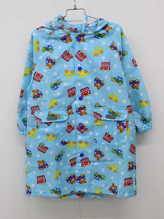 ミキハウス レインコート 100cm-110cm（M） キッズ 男児 水色【中古】■