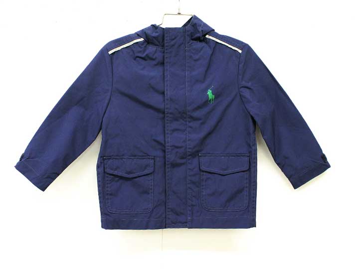 【新規SALE!】ラルフローレン レインブルゾン 100cm キッズ 男児 紺【中古】■