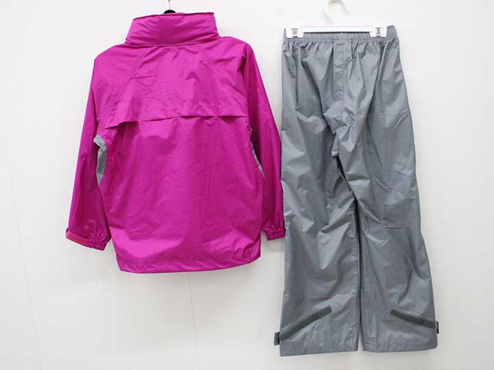 【新規SALE!】セレス レインスーツ 130cm キッズ 女児 ピンク×グレー【中古】■