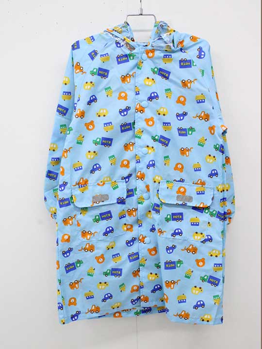 【値下げ!】ホットビスケッツ レインコート 110cm-120cm（L） キッズ 男児 水色【中古】■