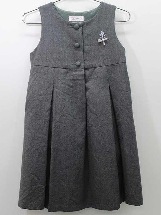 【新規値下げ!】ショパン ジャンパースカート 95cm（3S） キッズ 女児 グレー お受験【中古】■