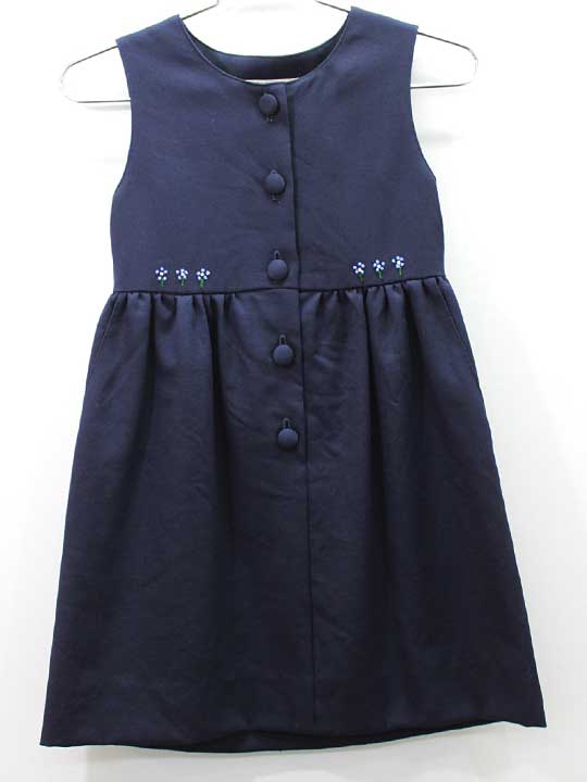 マムエモア ジャンパースカート 100cm キッズ 女児 濃紺 お受験【中古】■