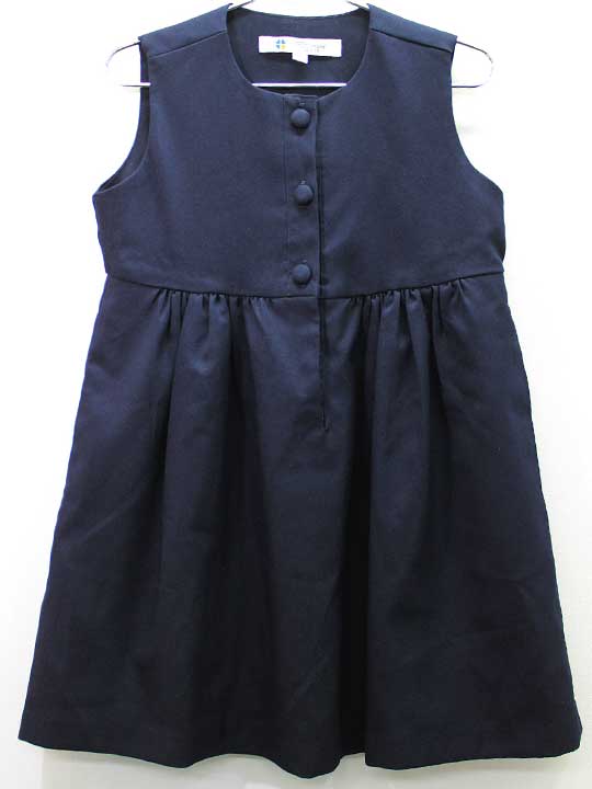 ハッピークローバー ジャンパースカート 110cm キッズ 女児 濃紺 お受験【中古】■