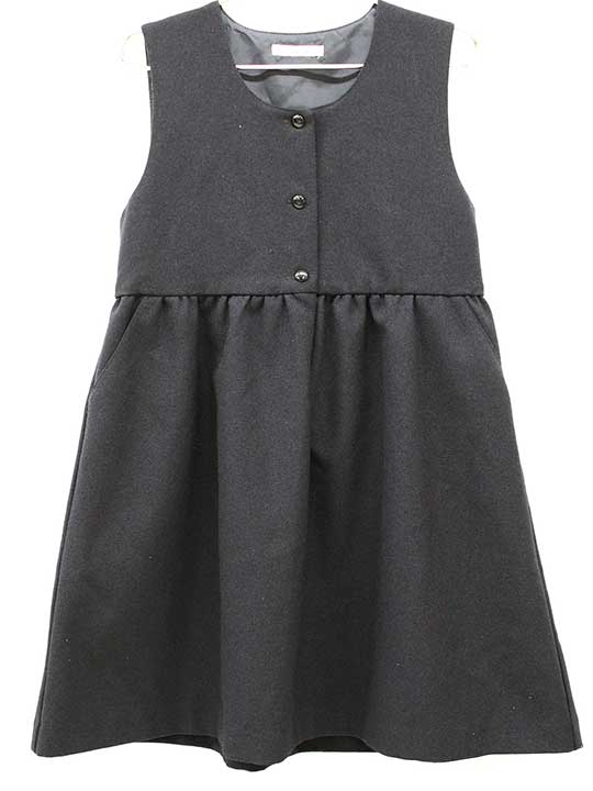 イーエスキッズ ジャンパースカート 130cm キッズ 女児 濃紺 お受験【中古】■