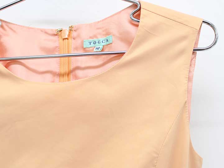 【値下げ!】トッカドレス 140cm キッズ 女児 オレンジ【中古】■