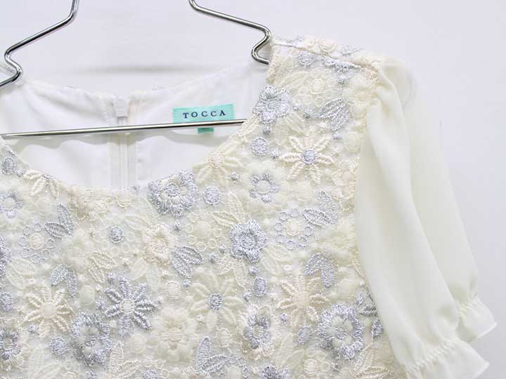 【値下げ!】トッカドレスワンピース 140cm キッズ 女児 白【中古】■