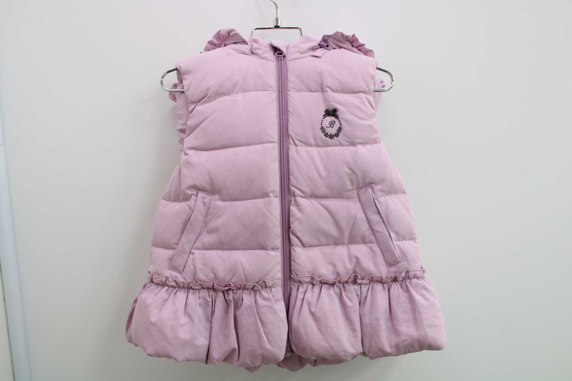 ベベ ダウンベスト 130cm キッズ 女児 ピンク【中古】■