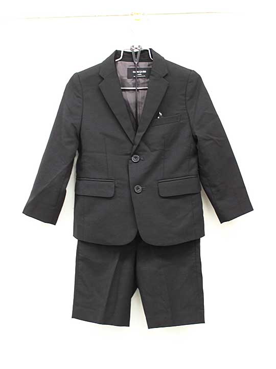 【Fashion THE SALE!】コムサイズム スーツ3点セット 110cm キッズ 男児 黒 入学【中古】■