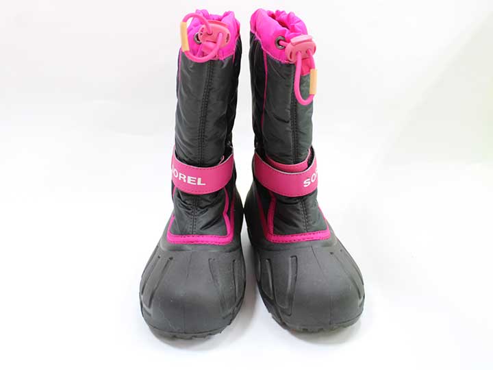 ソレル スノーブーツ 21cm キッズ 男児 女児 黒×ピンク【中古】【新入荷!】■