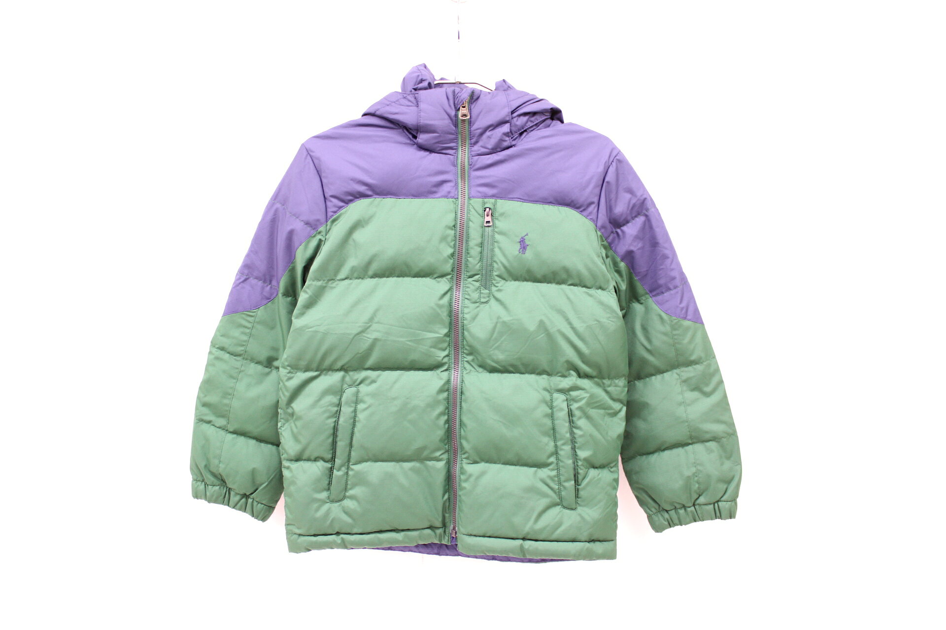 ラルフローレン ダウンジャケット 140cm キッズ 男児 濃紺×緑【中古】【新入荷!】■