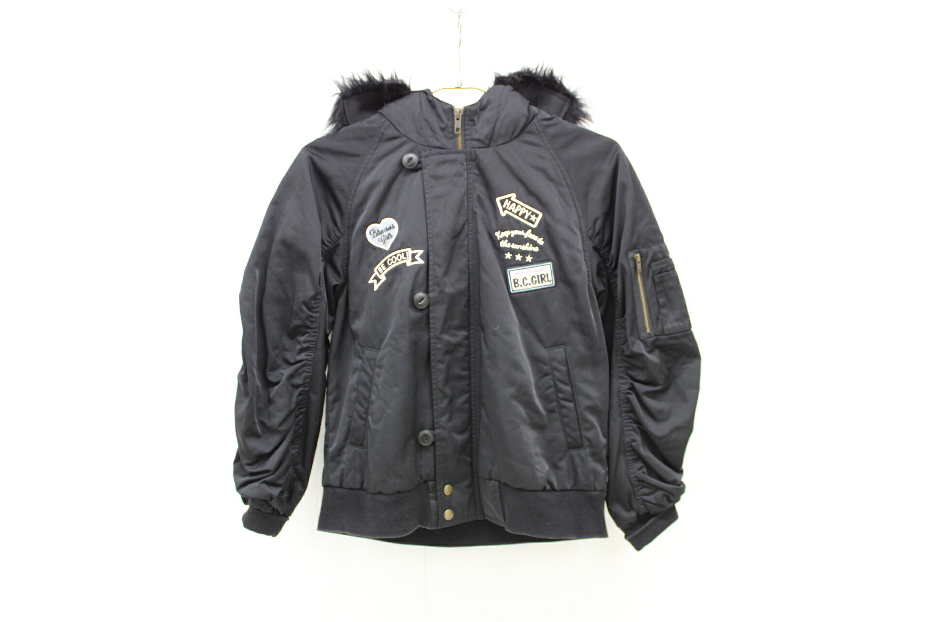 ブルークロス 中綿ブルゾン 150cm キッズ 女児 黒【中古】【新入荷!】■