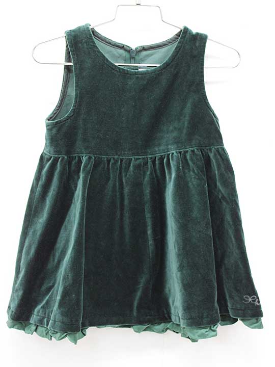 ハッカベビー ジャンパースカート 90cm キッズ 女児 緑【中古】【新入荷!】《