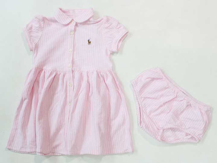 ☆ラルフローレン/Ralph Lauren☆85cm ブルマ付き半袖ワンピース ピンク×白 【中古】子供服 キッズ kids ベビー服 baby 女の子 夏 616032 onepi