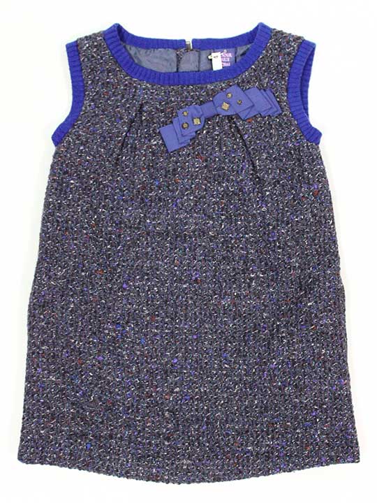 ☆アナスイミニ/ANNA SUI mini☆105cm ジャンパースカート 紫×紺 【中古】子供服 キッズ kids 女の子 秋冬 020132 onepi