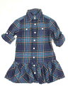 ☆ラルフローレン/Ralph Lauren☆100cm 長袖ワンピース 緑×紺 袖2way 【中古】子供服 キッズ kids 女の子 秋冬 710132