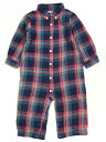 ☆ラルフローレン/Ralph Lauren☆73cm 長袖カバーオール/ロンパース 紺×赤 【中古】子供服 キッズ kids ベビー服 baby 男の子 秋冬 011132 onepi