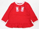☆ミキハウス/mikihouse☆90cm 長袖Tシャツ/長袖カットソー/ロンT 赤 うさこ 【中古】子供服 キッズ kids ベビー服 baby 女の子 春秋...