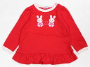 ☆ミキハウス/mikihouse☆90cm 長袖Tシャツ/長袖カットソー/ロンT 赤 うさこ 子供服 キッズ kids ベビー服 baby 女の子 春秋冬 802132 tops