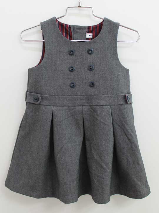キセット ジャンパースカート 90cm キッズ 女児 グレー【中古】【新入荷!】《