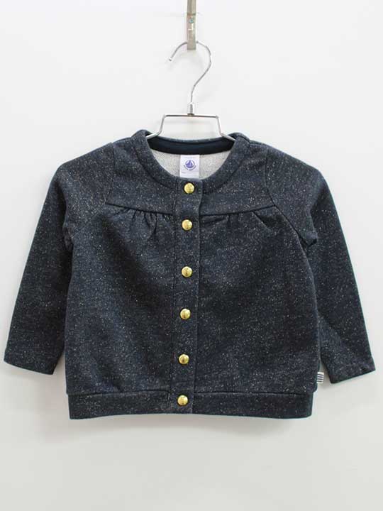 プチバトー カーディガン 86cm キッズ 女児 紺【中古】《
