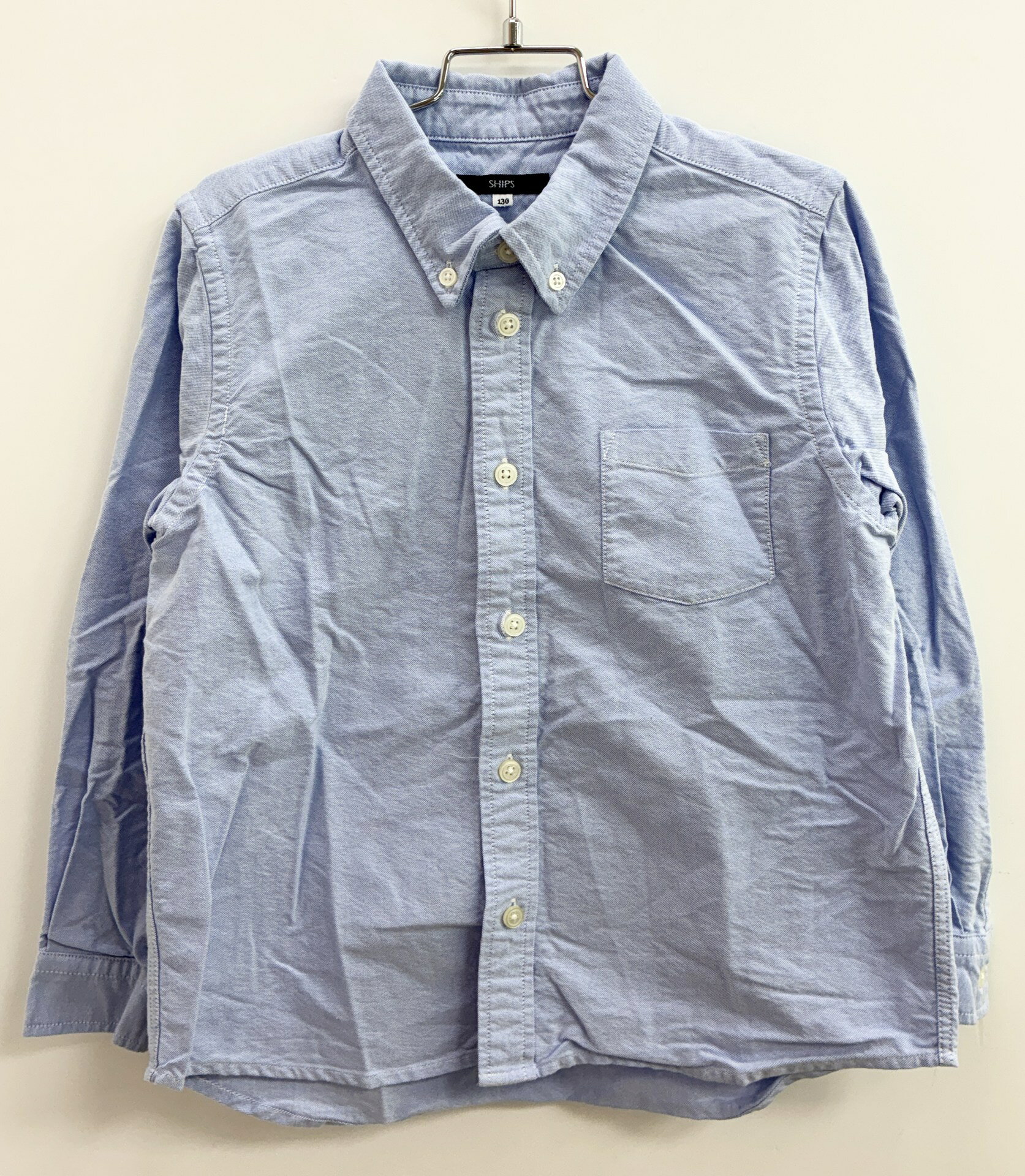 シップス 長袖シャツ 130cm キッズ 男児 水色 入学【中古】【新入荷!】《