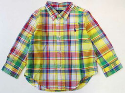 ☆ラルフローレン/Ralph Lauren☆90cm 長袖シャツ 黄色 【中古】子供服 キッズ kids ベビー服 baby 男の子 春秋 133032 tops