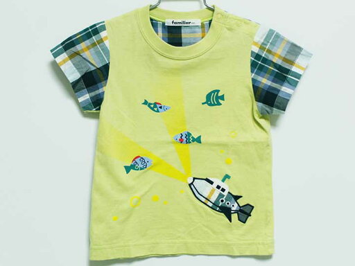 【夏SALE!】ファミリア 半袖Tシャツ 100cm キッズ 男児 グリーン系【中古】‡ 【夏SALE!】ファミリア 半袖Tシャツ 100cm キッズ 男児 グリーン系【中古】‡