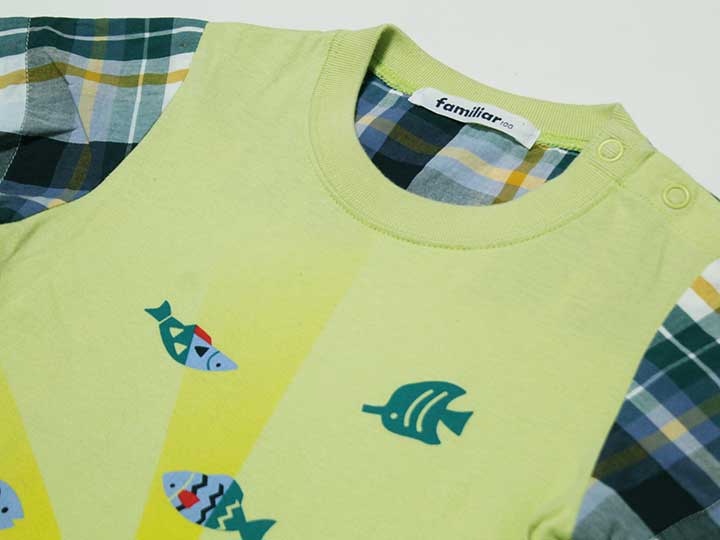 【夏SALE!】ファミリア 半袖Tシャツ 100cm キッズ 男児 グリーン系【中古】‡