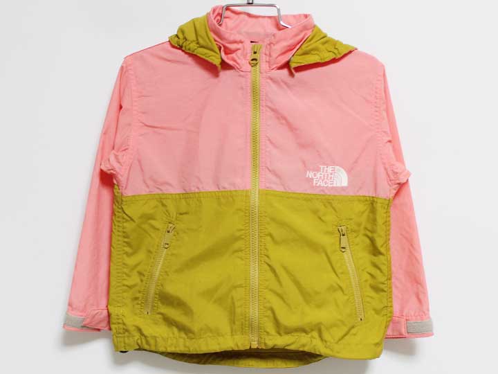ザ ノースフェイス コンパクトジャケット 100cm キッズ 男児 女児 ピンク×カーキ【中古】‡