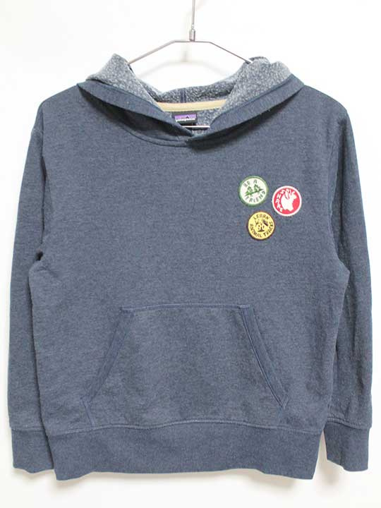 パタゴニア キッズ・ライトウェイトグラフィックフーディスウェットシャツ 132cm キッズ 男児 女児 紺系【中古】‡