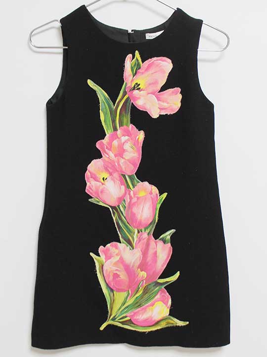 ドルチェ＆ガッパーナ ジャンパースカート 132cm-143cm キッズ 女児 黒系【中古】‡