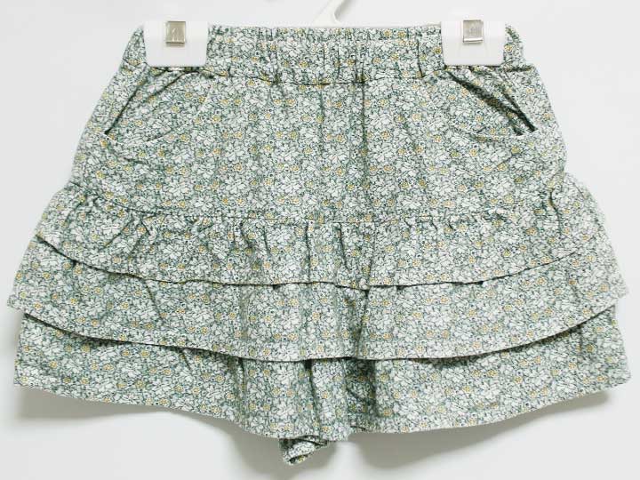 ベベ ラップキュロットスカート 120cm キッズ 女児 白×グリーン【中古】‡