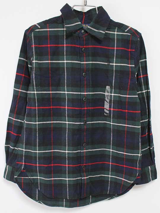 ラルフローレン 長袖シャツ 130cm キッズ 男児 女児 紺×グリーン【新品 未使用品】‡