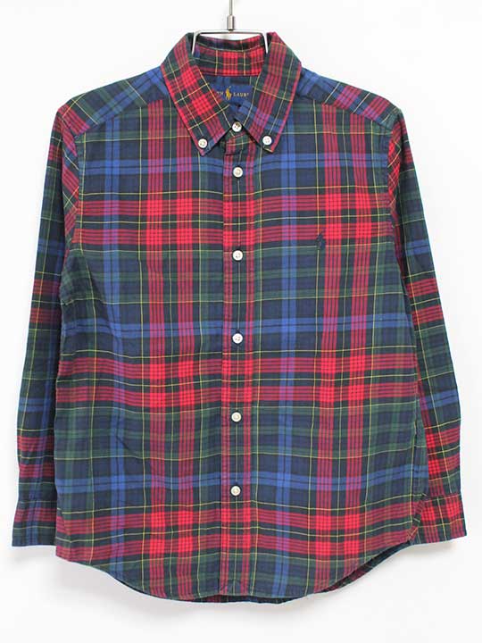 ラルフローレン 長袖シャツ 130cm キッズ 男児 女児 グリーン×赤【中古】‡