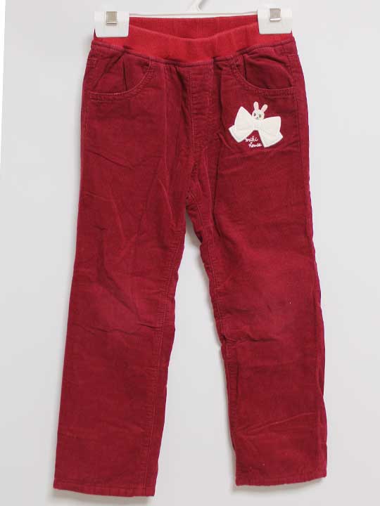 ミキハウス コーデュロイパンツ 110cm キッズ 女児 ワインレッド【中古】‡