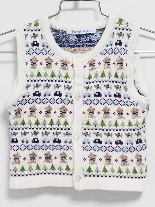 ファミリア ベスト 80cm キッズ 男児 白系【中古】【新入荷!】‡