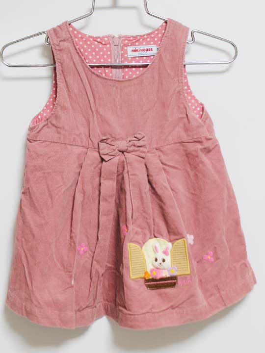 ミキハウス ジャンパースカート 80cm キッズ 女児 ピンク【中古】【新入荷!】‡