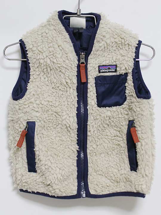 パタゴニア ベビーレトロメベスト 90cm キッズ 男児 女児 白系【中古】【新入荷!】‡