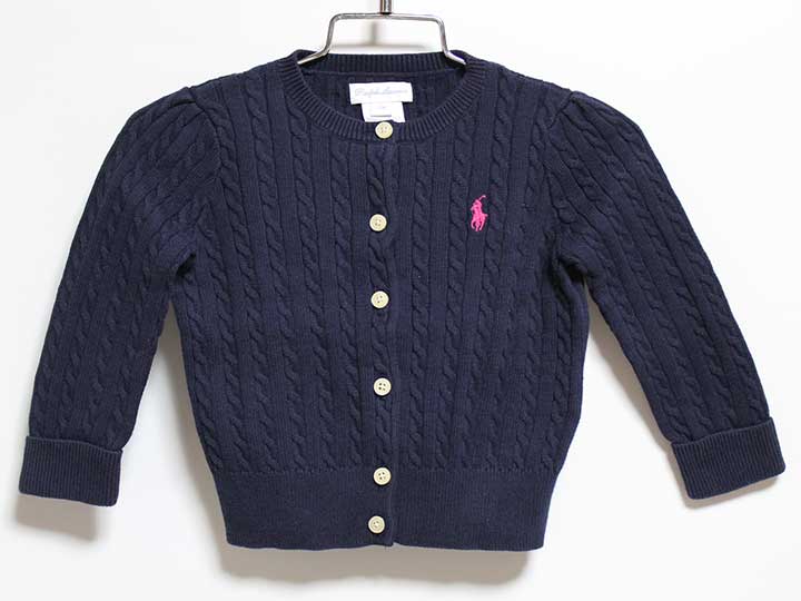 【楽天スーパーSALE!】‡ラルフローレン/Ralph Lauren‡80cm カーディガン 紺【中古】子供服 キッズ kids ベビー服 baby 女の子 春秋 702032