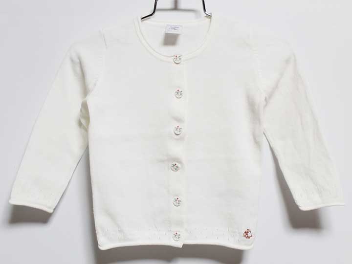 ‡プチバトー/PETIT BATEAU‡86cm カーディガン 白【中古】子供服 キッズ kids ベビー服 baby 女の子 春 013032 tops