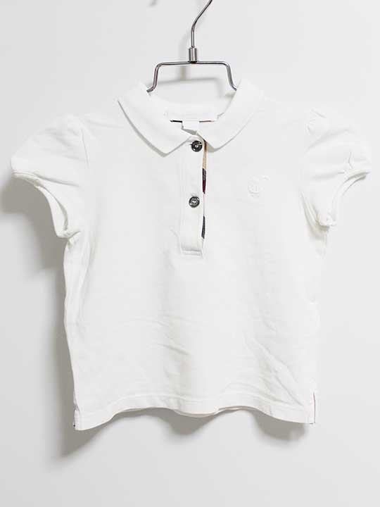 ‡バーバリー/BURBERRY‡80cm 半袖ポロシャツ 白【中古】子供服 キッズ kids ベビー服 baby 女の子 夏 124032 tops