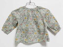 ボンポワンBONPOINT80cm長袖ブラウスグリーン系リバティ【中古】子供服キッズkidsベビー服baby女の子春秋919032tops