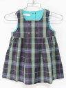 ‡ファミリア/familiar‡80cm ジャンパースカート 紺×グリーン【中古】子供服 キッズ kids ベビー服 baby 女の子 秋 010132 onepi
