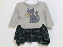 ‡アナスイミニ/ANNA SUI mini‡90cm 長袖ワンピース グレー×紺【中古】子供服 キッズ kids ベビー服 baby 女の子 秋冬 020132