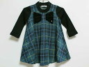 【Rakuten Fashion THE SALE!】‡ファミリア/familiar‡80cm 半袖ワンピース グリーン×黒【中古】子供服 キッズ kids ベビー服 baby 女の子 秋冬 420132 onepi