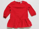 【Rakuten Fashion THE SALE!】‡プチバトー/PETIT BATEAU‡86cm 長袖ワンピース 赤【中古】子供服 キッズ kids ベビー服 baby 女の子 秋冬 121132 onepi