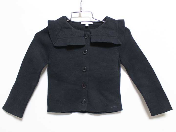 ‡クロエ/Chloe‡90cm カーディガン/ニット 紺【中古】子供服 キッズ kids ベビー服 baby 女の子 春 tops..