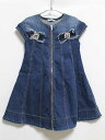 ‡ミミソル/MIMISOL‡128cm 半袖ワンピース インディゴ【中古】子供服 キッズ kids 女の子 春秋 onepi 312042