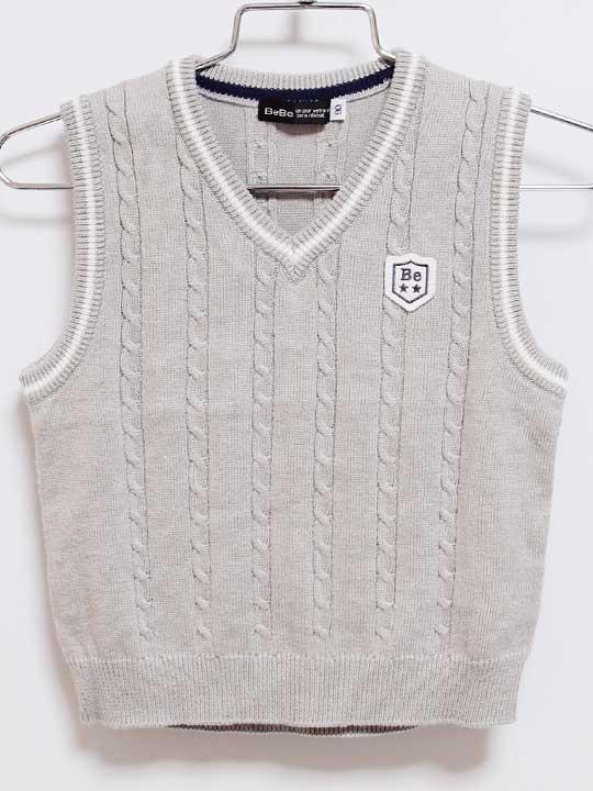 ‡ベベ/BeBe‡90cm ベスト グレー【中古】子供服 キッズ kids ベビー服 baby 男の子 春秋 tops 322042 1